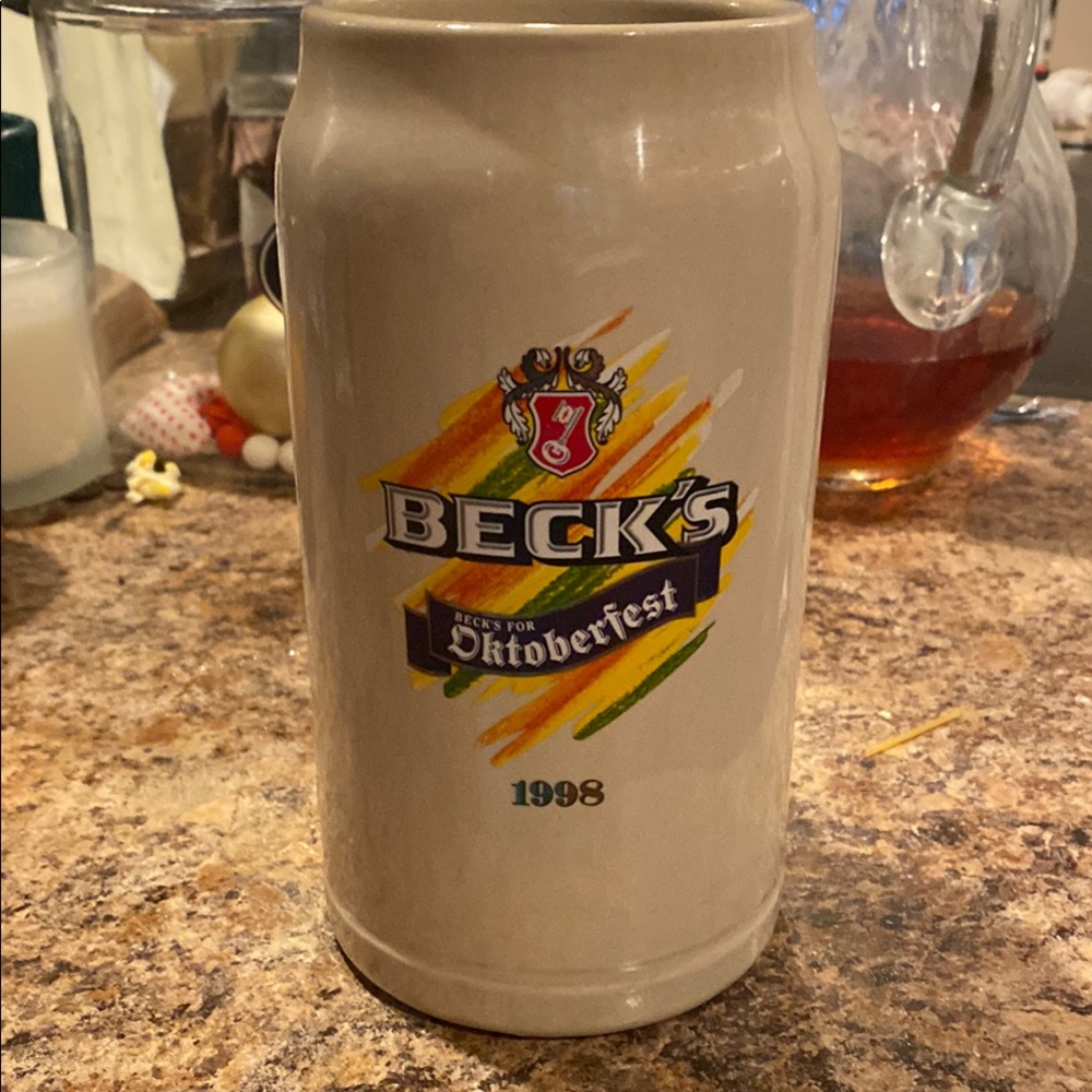 Beck's Oktoberfest Stoneware Stein 1998 Collectable Pottery Mug Mint A13-943